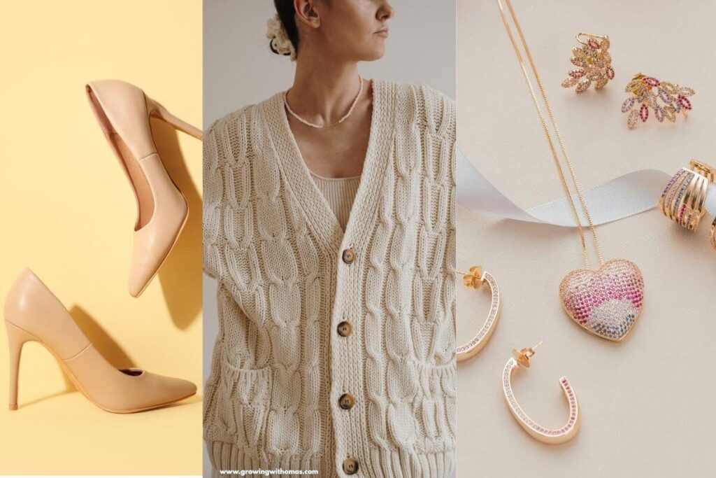 nude-heels-cardigan-and-simple-jewellery