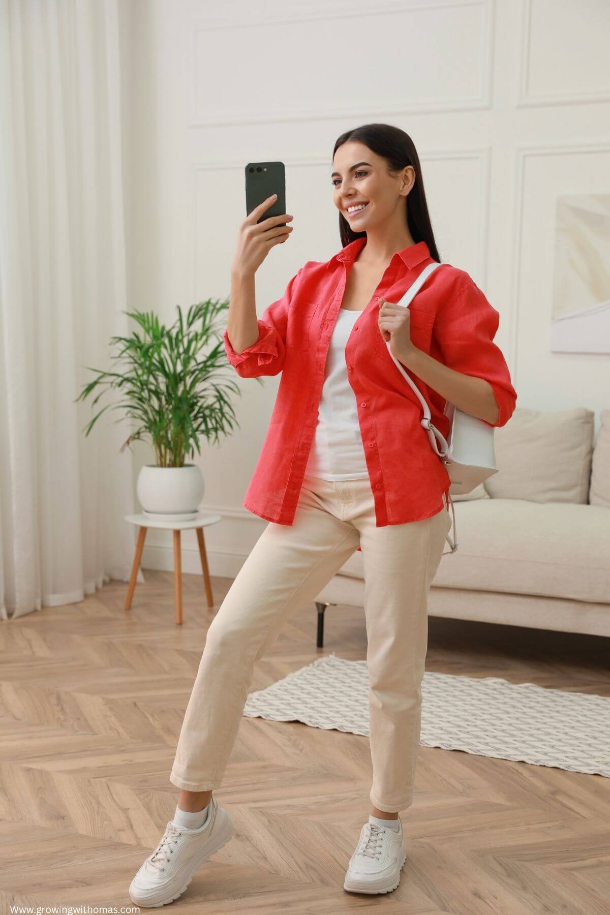 a-woman-dressed-in-a-neat-comfortable-outfit