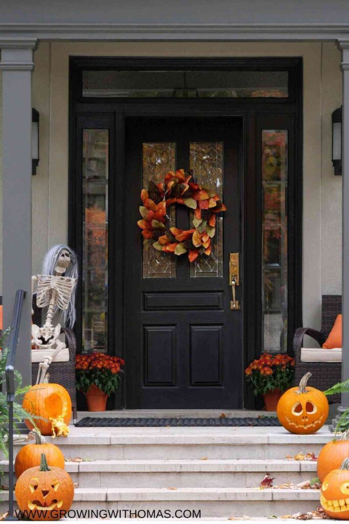 home-entrance-decorated-with-pumpkins