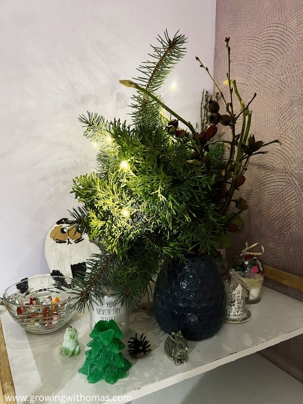 Christmas-Lights-around-a-shelf-for-a-Warm-Glow